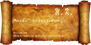 Mező Krisztofer névjegykártya